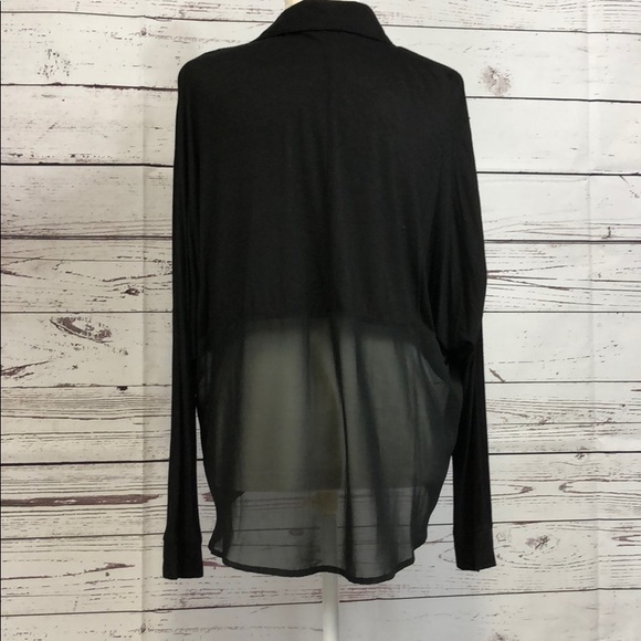 Black knit top w/ chiffon bottom. - Picture 2 of 8